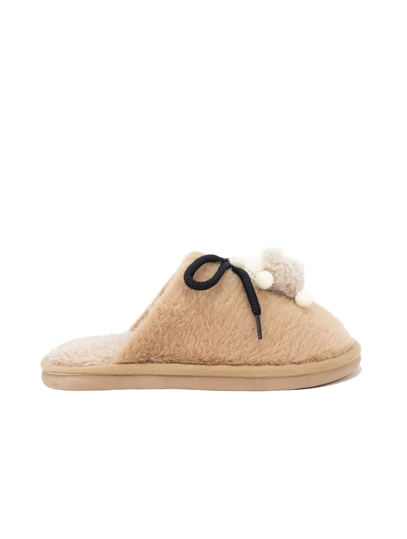 Pantoufles à nœud en peluche